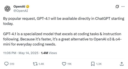 OpenAI GPT-4.1 model series