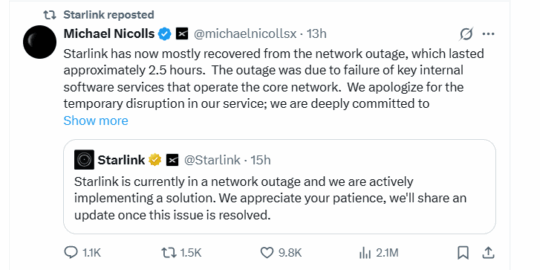 Michael Nicollas, Starlink's Outage