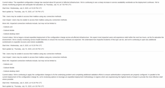 Microsoft Service Health - 2